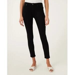 7 For All Mankind Jeans Womens 27 Black Mid Rise The Skinny Denim Cotton Blend